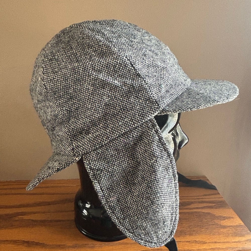 Vintage Hanna hats deerstalker double sided wool cap ear flaps